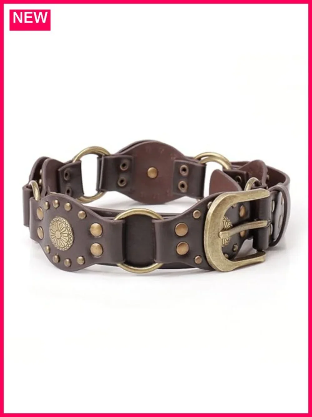 Genuine Leather Western Belt - Cowgirl Outfits with Chunky Buckle